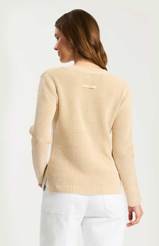 Mineral Wash V-Neck Sweater Hazelnut