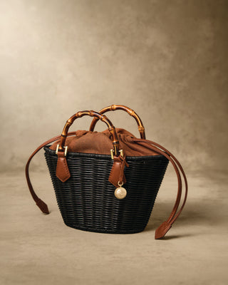 Maeve Wicker Bucket Black