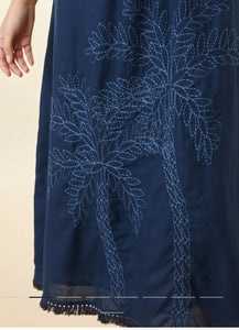 Emeline Dress Hamilton Palm Embroidery
