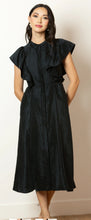 Load image into Gallery viewer, April 100% Linen Button Down Dress Black