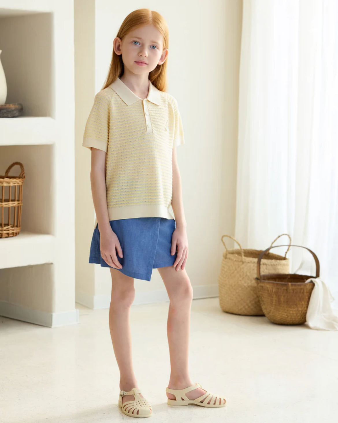 Cotton Knit Short Sleeve Top