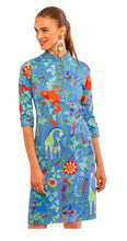 Load image into Gallery viewer, Jersey Mandarin Dress Jungle Symphony Brights