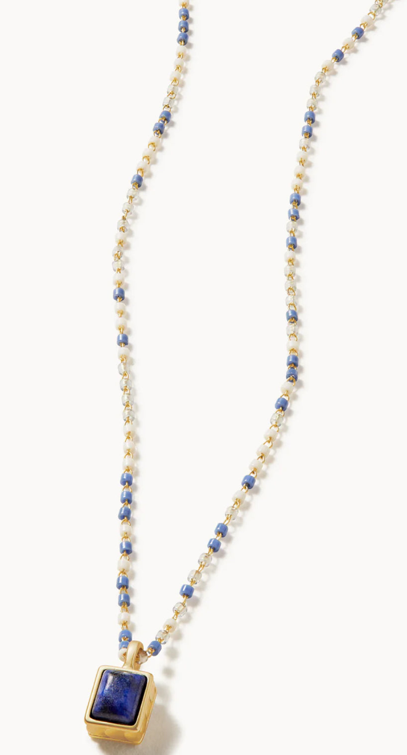 Spartina Naia Petite Beaded Necklace 16” Lapis