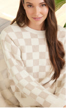 Load image into Gallery viewer, Cozychic Cotton Checkered Pullover