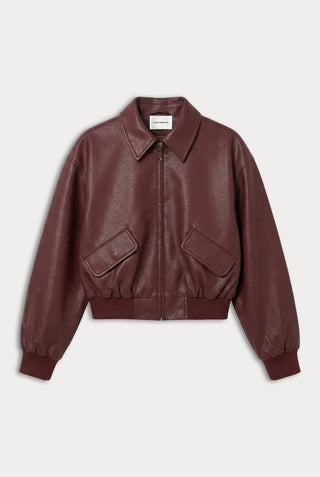 Better Than Leather Bomber Jacket Berry Noir