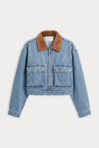 Denim Swing Cropped Jacket Amber