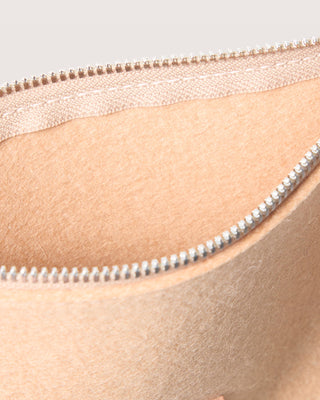 Deco Edge Merino Wool Pouch Latte Vachetta