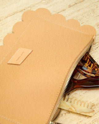 Deco Edge Merino Wool Pouch Latte Vachetta