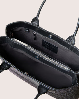 Erin Merino Wool Tote Charcoal Black