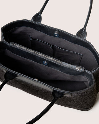 Erin Merino Wool Tote Charcoal Black