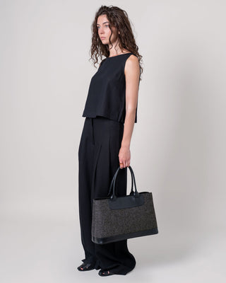 Erin Merino Wool Tote Charcoal Black