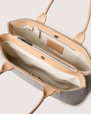 Erin Merino Wool Tote Granite Vachetta