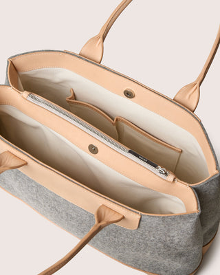 Erin Merino Wool Tote Granite Vachetta