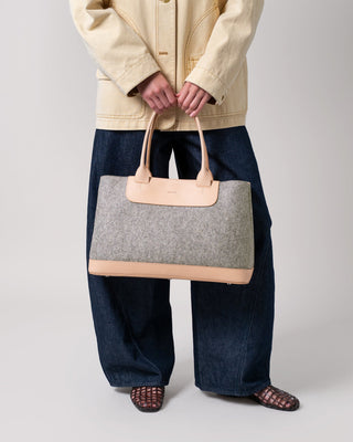 Erin Merino Wool Tote Granite Vachetta