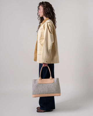 Erin Merino Wool Tote Granite Vachetta