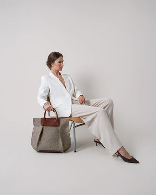 Frankie Merino Wool Tote Ash Brown Sienna