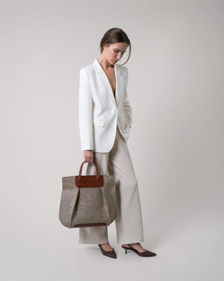 Frankie Merino Wool Tote Ash Brown Sienna