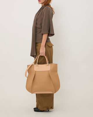 Frankie Merino Wool Tote Latte Vachetta
