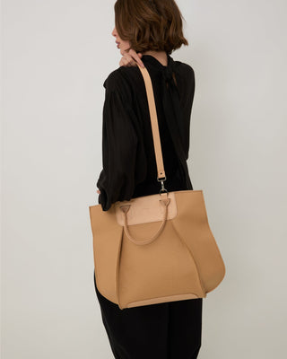 Frankie Merino Wool Tote Latte Vachetta