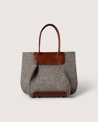 Frankie Merino Wool Midi Tote Ash Brown Sienna