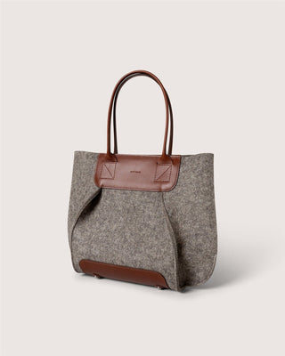 Frankie Merino Wool Midi Tote Ash Brown Sienna