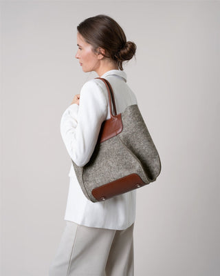 Frankie Merino Wool Midi Tote Ash Brown Sienna