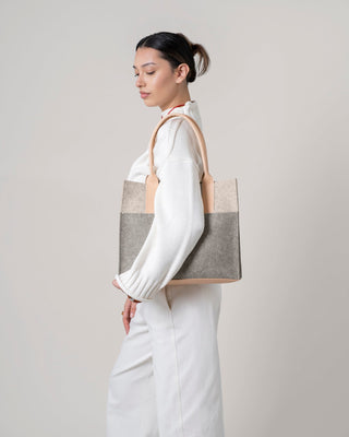 Jaunt Merino Wool Midi Tote Granite Natural