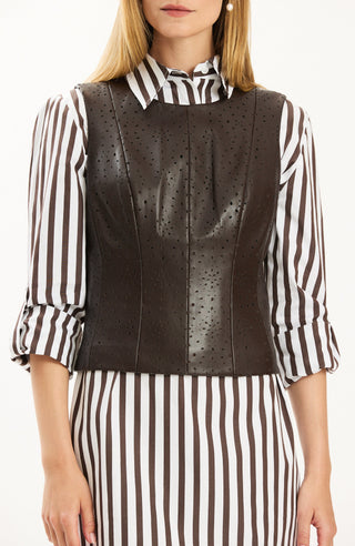 Skye Punched Vegan Leather Vest Demitasse