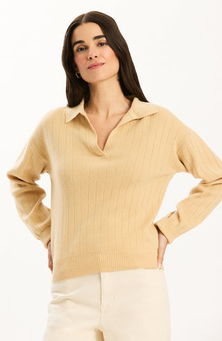 Emerson Cashmere Polo Pebble