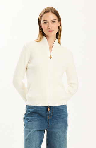 Chatham Ribbed Cardigan Ivory