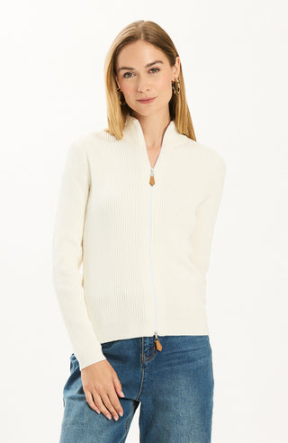 Chatham Ribbed Cardigan Ivory
