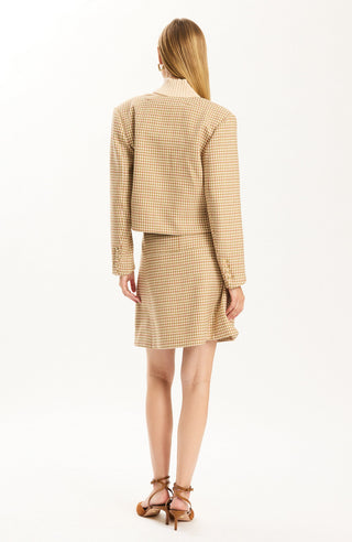 Janice Houndstooth Jacket Ivory Fennel