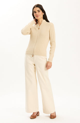 Chatham Ribbed Cardigan Pebble