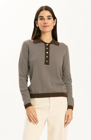 Blakely Striped Polo Sweater Dematisse
