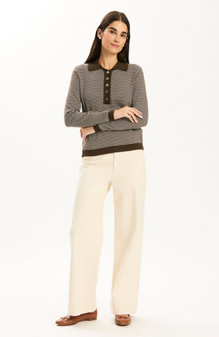 Blakely Striped Polo Sweater Dematisse