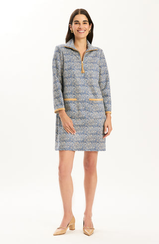 Helena Herringbone Knit Dress Iced Coffee
