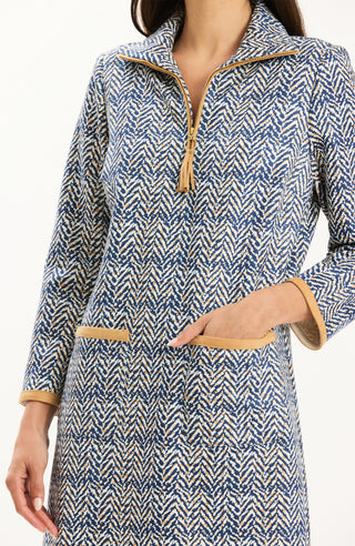 Helena Herringbone Knit Dress Iced Coffee