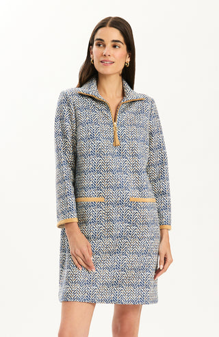 Helena Herringbone Knit Dress Iced Coffee