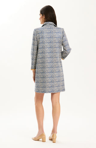 Helena Herringbone Knit Dress Iced Coffee