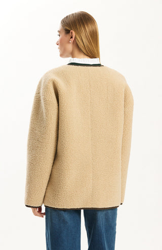 Corrina Sherpa Jacket Iced Coffee