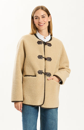 Corrina Sherpa Jacket Iced Coffee