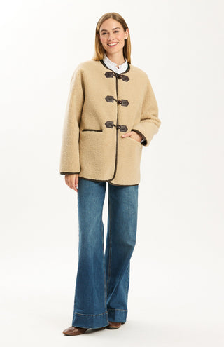 Corrina Sherpa Jacket Iced Coffee