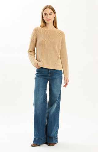 Mineral Wash Crew Sweater Iced Coffee