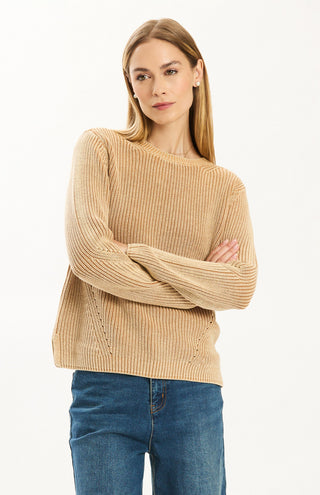 Mineral Wash Crew Sweater Iced Coffee