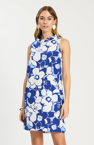 Ella Cerulean Floral Ruffle Back Dress Cerulean Floral