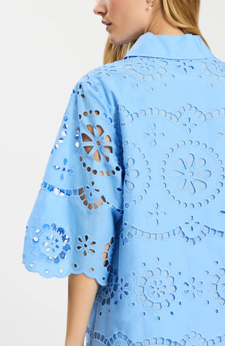 Penny Eyelet Tunic Dress Vista Blue