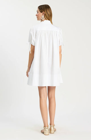 Coco Tie Sleeve Dress White