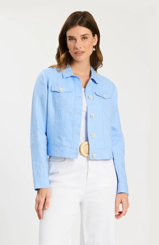 Corey Linen Jean Jacket Vista Blue