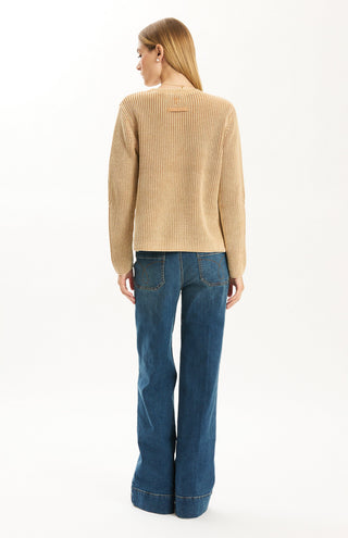 Mineral Wash Crew Sweater Iced Coffee