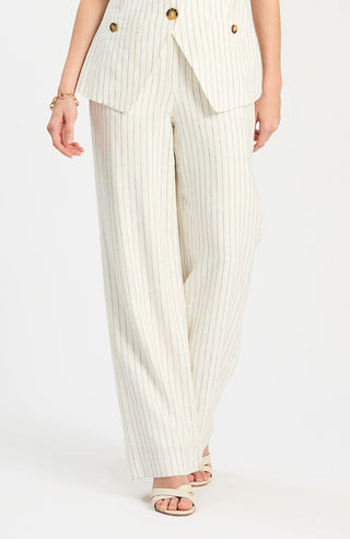 Monroe Striped Blue & White Linen Pant